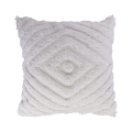 Coussin de canapé 45x45cm blanc déhoussable motif diamant Fronda Promotion