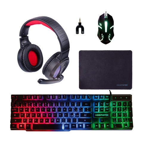 Combo Gamer 5 in 1 tastiera cuffie mouse tappetino e adattatore Milao Promozione