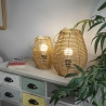 Lampe suspendue effet rattan Birkut Vente