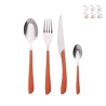 Set 24-teilige Edelstahl-Besteck mit farbigem Griff Louvre Aktion