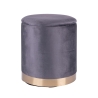 Set 2 pouf poggiapiedi in tessuto effetto velluto base dorata Ilduma 