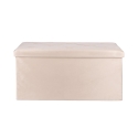 Banc de rangement polyvalent effet velours 76x37,5x38cm Makino 