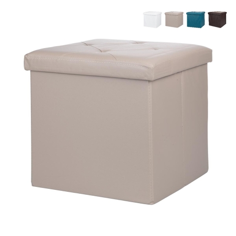 Pouf carré multifonction avec rangement 38x38xh.38cm Zilkov Promotion