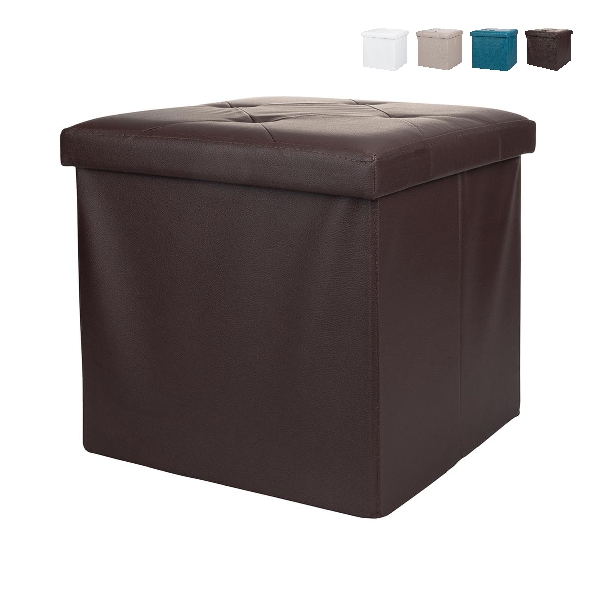 Pouf carré multifonction avec rangement 38x38xh.38cm Zilkov Réductions Pouf carré multifonction avec rangement 38x38xh.38cm Zilkov Réductions