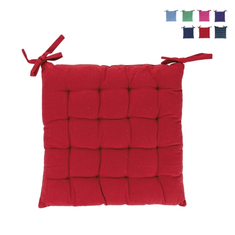 Set de 5 coussins de chaise pour cuisine 40x40 cm avec attaches Lomake Promotion