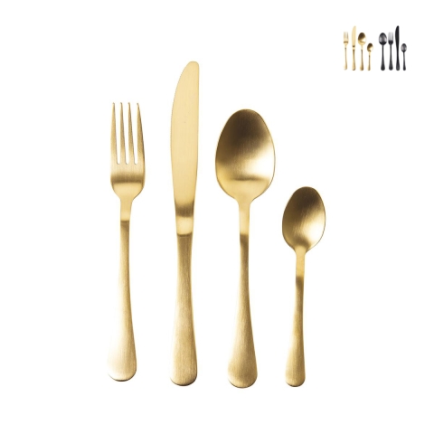 Set de 16 couverts en acier inox 18/0 finition satinée 5th Avenue Promotion