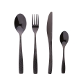 Ensemble 16 couverts en acier inoxydable noir brillant manche martelé Harlem Promotion