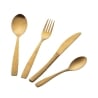 Set 24 posate acciaio inox oro satinato impugnatura martellata Harlem Vendita