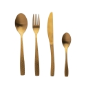 Set 24 posate acciaio inox oro satinato impugnatura martellata Harlem Promozione