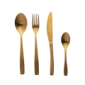Set 24 posate acciaio inox oro satinato impugnatura martellata Harlem Promozione
