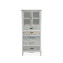 Shabby Chic Vitrine Valencia mit 2 Glastüren und 5 Schubladen Verkauf