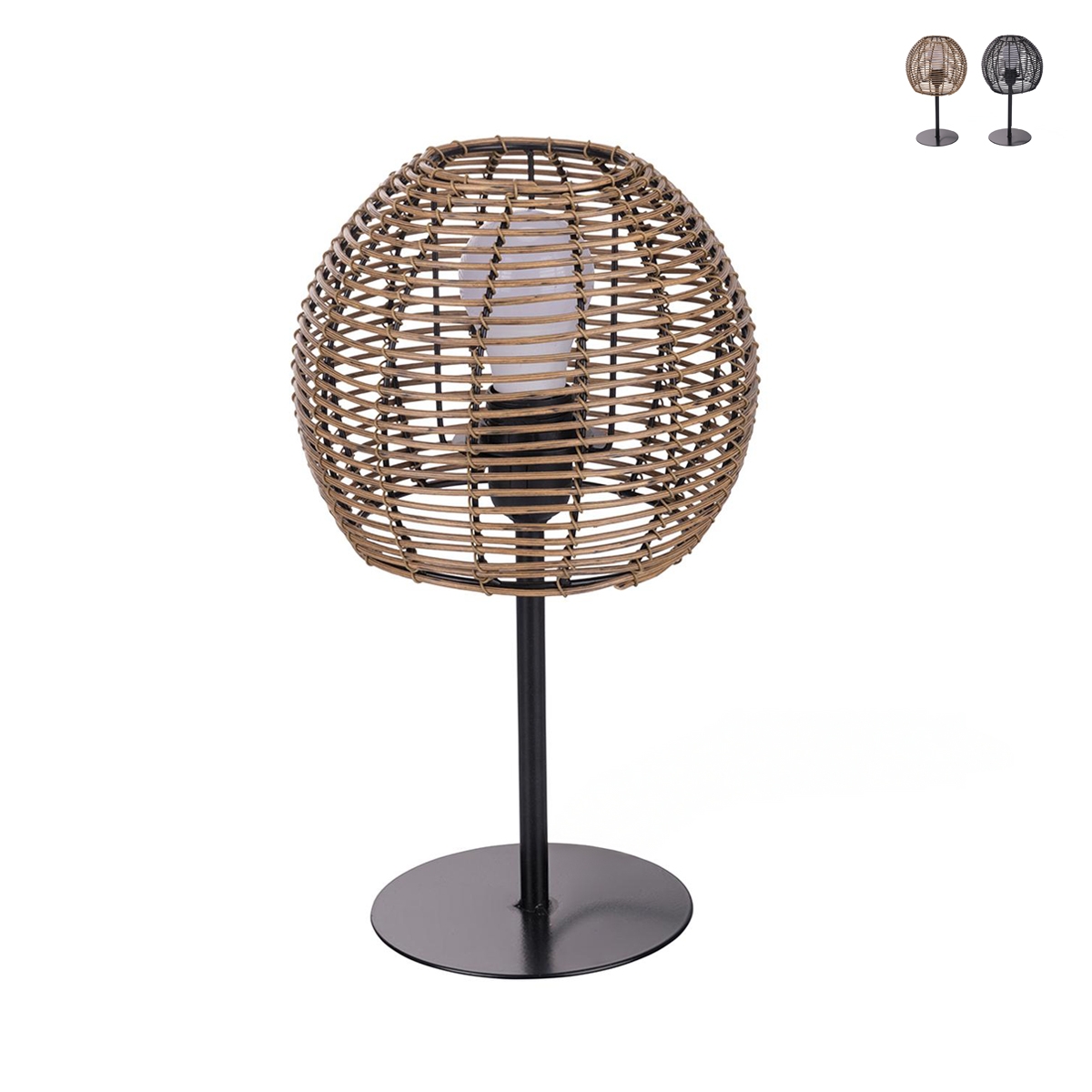 Lampada da tavolo con paralume a fili effetto rattan Tashik Promozione Lampada da tavolo con paralume a fili effetto rattan Tashik Promozione