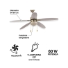 Deckenventilator mit Licht, 5 Flügel, Rückwärtsfunktion, Windy Angebot