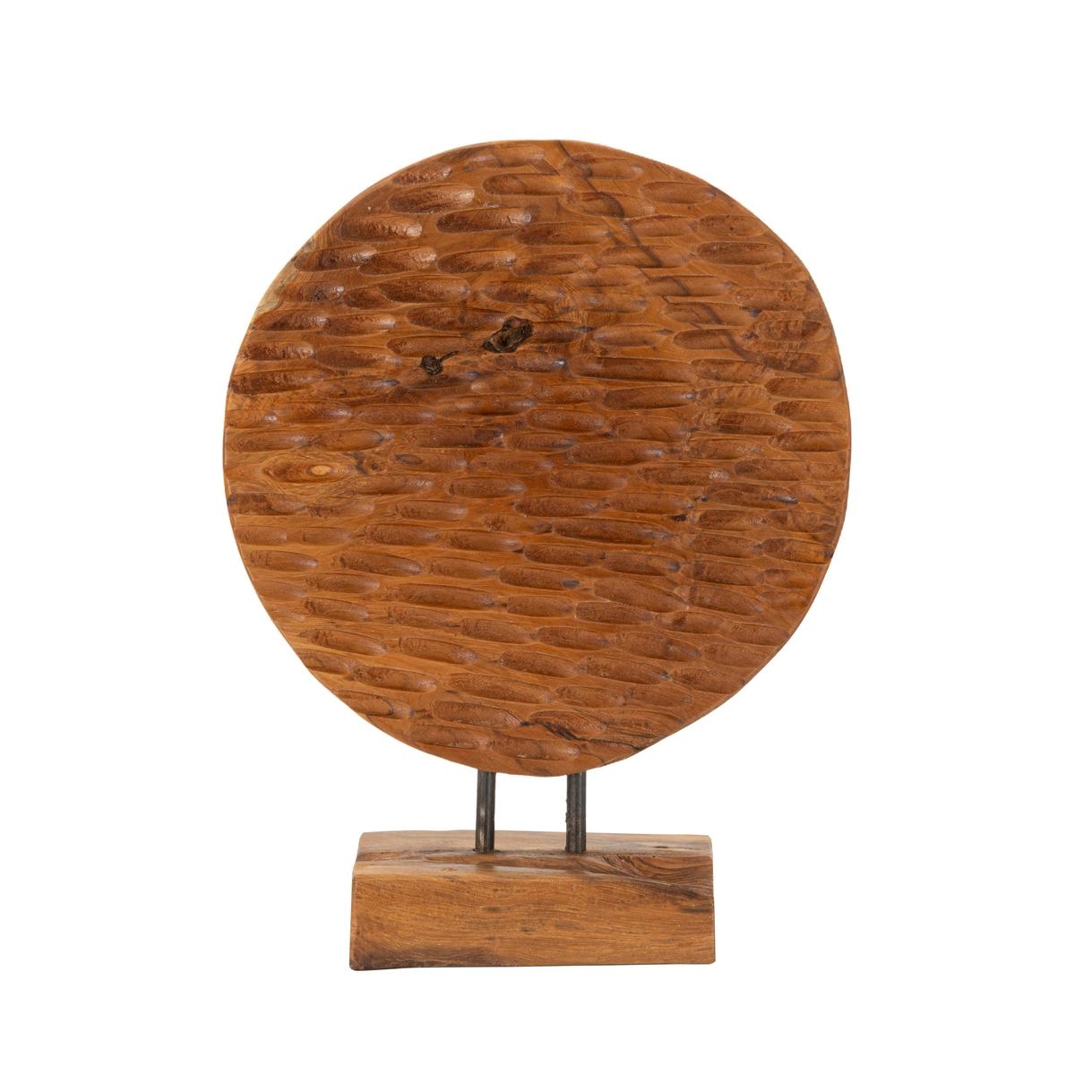 Sculpture ethnique décorative en bois de teck fait main Coin Promotion Sculpture ethnique décorative en bois de teck fait main Coin Promotion