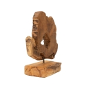Handgefertigte Teakholz-Skulptur im ethnischen Stil Bintang Angebot