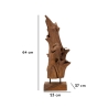 Sculpture décorative ethnique en bois de teck fait main Akar Modèle