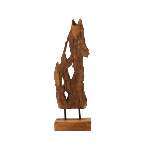Sculpture artisanale décorative en bois de teck style ethnique Rakat Promotion