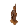 Sculpture artisanale décorative en bois de teck style ethnique Rakat Remises