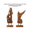 Sculpture artisanale décorative en bois de teck style ethnique Rakat Modèle