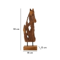 Sculpture artisanale décorative en bois de teck style ethnique Rakat Caractéristiques