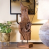 Sculpture décorative ethnique en bois de teck fait main Akar Vente