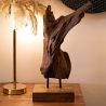 Sculpture artisanale décorative en bois de teck style ethnique Rakat Vente