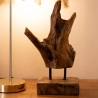 Sculpture ethnique en bois de teck sculptée à la main Taka Vente