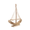 Sculpture bateau à voile en bois avec filet en tissu 45x45x7cm Enok Catalogue