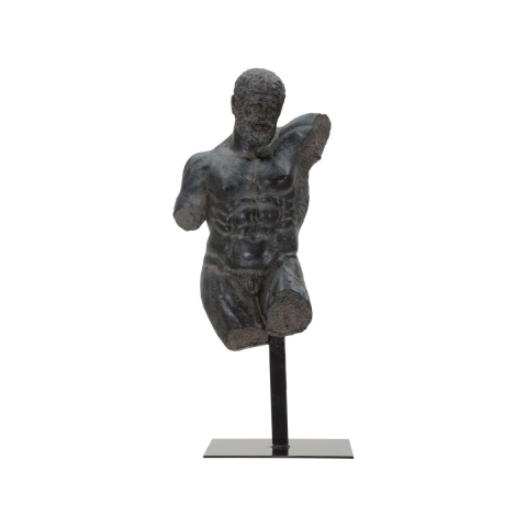 Statuetta busto uomo scultura in resina nera Ercole Promozione