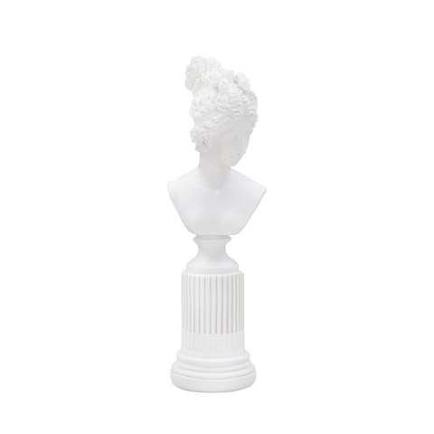 Statuette sculpture buste femme classique en résine blanche Era Promotion