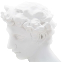 Statuetta scultura decorativa in resina bianca volto maschile Enea Saldi