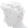 Statuetta scultura decorativa in resina bianca volto maschile Enea Saldi