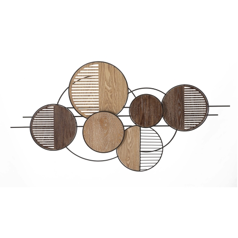 Panneau décoratif mural bois métal boho chic 134x69cm Woody Promotion
