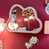 Specchio da parete a forma di nuvola con cornice in velluto 90x60cm Cloud Vendita