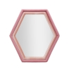 Miroir hexagonal mural moderne avec cadre en velours rose Tony Promotion