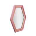 Miroir hexagonal mural moderne avec cadre en velours rose Tony Offre