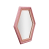 Miroir hexagonal mural moderne avec cadre en velours rose Tony Offre
