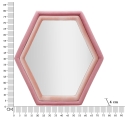 Miroir hexagonal mural moderne avec cadre en velours rose Tony Catalogue