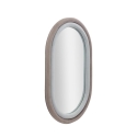 Miroir ovale mural avec cadre en velours gris 90x60x4cm Antony Offre