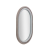 Miroir ovale mural avec cadre en velours gris 90x60x4cm Antony Offre