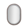 Miroir ovale mural avec cadre en velours gris 90x60x4cm Antony Promotion