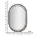 Miroir ovale mural avec cadre en velours gris 90x60x4cm Antony Catalogue
