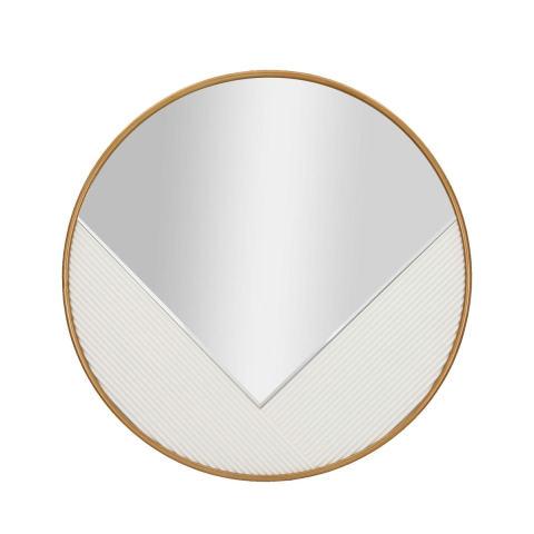 Miroir mural rond 80 cm avec cadre doré Tolosa Promotion