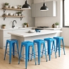 sgabello industrial acciaio metallo per bar cucina h76cm steel up Saldi