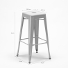 sgabello industrial acciaio metallo per bar cucina h76cm steel up 