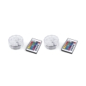 Set 2 faretti LED waterproof telecomando Ø 6,9x2,8 cm Virel Promozione