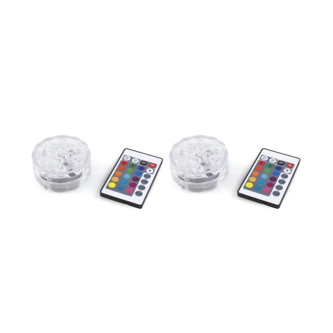 Set 2 faretti LED waterproof telecomando Ø 6,9x2,8 cm Virel Promozione