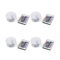 Set 4 faretti LED waterproof telecomando Ø6,9x2,8 cm Virel Promozione