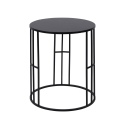 Ensemble de 2 tables basses rondes empilables en fer forgé noir Daram Offre
