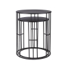 Ensemble de 2 tables basses rondes empilables en fer forgé noir Daram Remises
